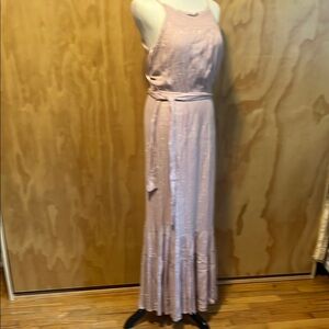 Sugarlips Pink Pleated Tie Front Maxi Dress